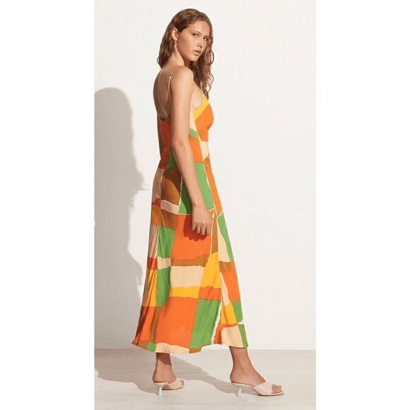 FAITHFUL THE BRAND TEMPIO MIDI DRESS - COSTA SMERALDA PRINT Size 2 - Picture 3 of 9
